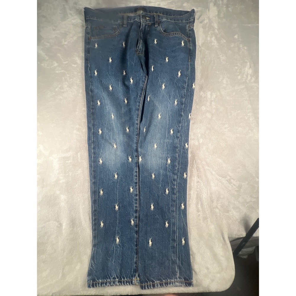 Polo Ralph Lauren Sullivan Slim Jean Blue Embroidered Pony Logo 33x32 fits 36x32